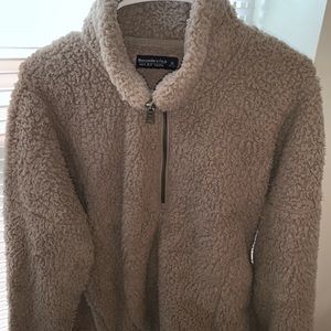 A&F Gray Sherpa half zip